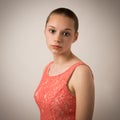 Beautiful Young Teenage Girl With Shaven Head Royalty Free Stock Photo