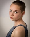 Beautiful Young Teenage Girl With Shaven Head Royalty Free Stock Photo