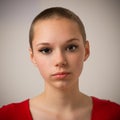 Beautiful Young Teenage Girl With A Shaven Head Royalty Free Stock Photo