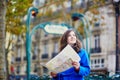 Beautiful young tourist in Paris, Royalty Free Stock Photo