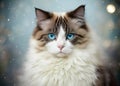 Beautiful young white purebred Ragdoll cat Royalty Free Stock Photo