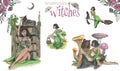 Beautiful young witches set