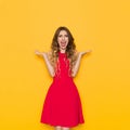 Beautiful Young Woman With Arms Outstretched Is Shouting Royalty Free Stock Photo