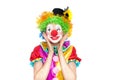 Beautiful young woman as clown