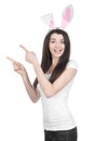 Beautiful young woman as easter bunny