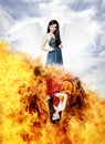 Gorgeous angel and devil Royalty Free Stock Photo