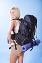 Beautiful young woman with backpack