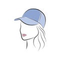 Beautiful Young Woman in a Blue Cap Royalty Free Stock Photo