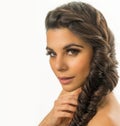 Beautiful young woman braided hair Royalty Free Stock Photo