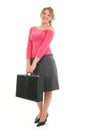 Beautiful Young Woman with Briefcase Royalty Free Stock Photo