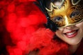 Beautiful young woman in carnival mask Royalty Free Stock Photo