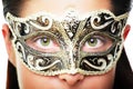 Beautiful young woman in carnival mask Royalty Free Stock Photo