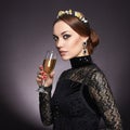 Beautiful young woman with champagne Royalty Free Stock Photo