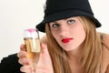 Beautiful Young Woman with Champagne Glass Royalty Free Stock Photo