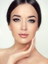 Beautiful young woman with clean fresh skin. Cosmetic and cosmetology. Royalty Free Stock Photo