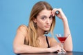 Beautiful young woman with cocktail Royalty Free Stock Photo