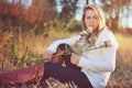 Beautiful young woman in countryside Royalty Free Stock Photo