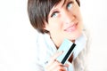 Beautiful young woman with credit card Royalty Free Stock Photo