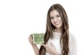 Beautiful young woman with cup of coffee Royalty Free Stock Photo