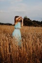 Beautiful Young Woman Dancing In The Field Royalty Free Stock Photo