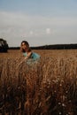 Beautiful Young Woman Dancing In The Field Royalty Free Stock Photo