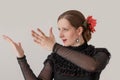 Beautiful young woman dancing flamenco in a black dress Royalty Free Stock Photo