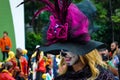 Mexico City, Mexico, ; November 1 2015: Beautiful young woman in disguise at the Day of the Dead celebration in Mexico City