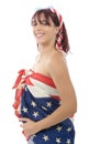 Beautiful young woman dressed with american flag Royalty Free Stock Photo