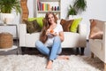 Beautiful young woman drinking coffee Royalty Free Stock Photo