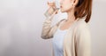 Beautiful young woman drinking a fresh glass of water Royalty Free Stock Photo