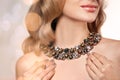 Beautiful young woman with elegant jewelry Royalty Free Stock Photo