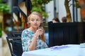 Beautiful young woman enjoying afternoon tea Royalty Free Stock Photo