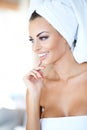Beautiful young woman enjoying a spa treatment Royalty Free Stock Photo