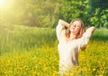 Beautiful young woman enjoying the summer sun Royalty Free Stock Photo