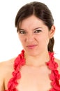 Beautiful young woman expressing disgust Royalty Free Stock Photo