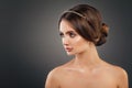 Beautiful Young Woman Fashion Model with Wedding Hairstyle Royalty Free Stock Photo