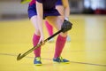 A beautiful young woman field hockey player Royalty Free Stock Photo