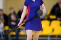 A beautiful young woman field hockey player Royalty Free Stock Photo