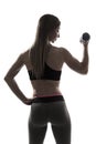 Beautiful young woman fitness dumbbells portrait Royalty Free Stock Photo