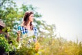 Beautiful young woman gardening Royalty Free Stock Photo