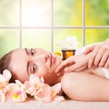 Beautiful young woman getting spa massage Royalty Free Stock Photo