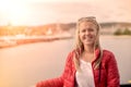 Beautiful Young Woman Girl outside in Sunglasses Royalty Free Stock Photo