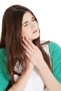 Beautiful young woman having toothache. Royalty Free Stock Photo