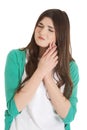 Beautiful young woman having toothache. Royalty Free Stock Photo