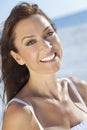 Beautiful Young Woman In Her Thirties at The Beach Royalty Free Stock Photo