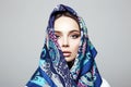 Beautiful young woman in hijab. beauty girl in hood Royalty Free Stock Photo