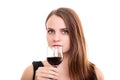 Beautiful young woman holding a glass of wine Royalty Free Stock Photo