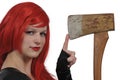 Woman with an axe Royalty Free Stock Photo