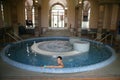 Beautiful young woman at a jacuzzi Royalty Free Stock Photo