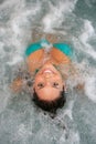 Beautiful young woman at a jacuzzi Royalty Free Stock Photo